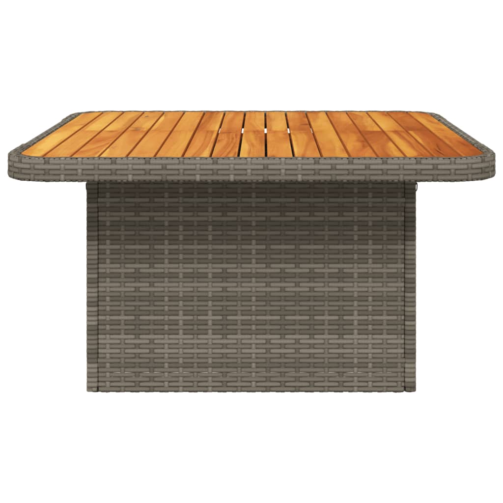 Table de jardin 80x80x71 cm poly rotin et bois d'acacia