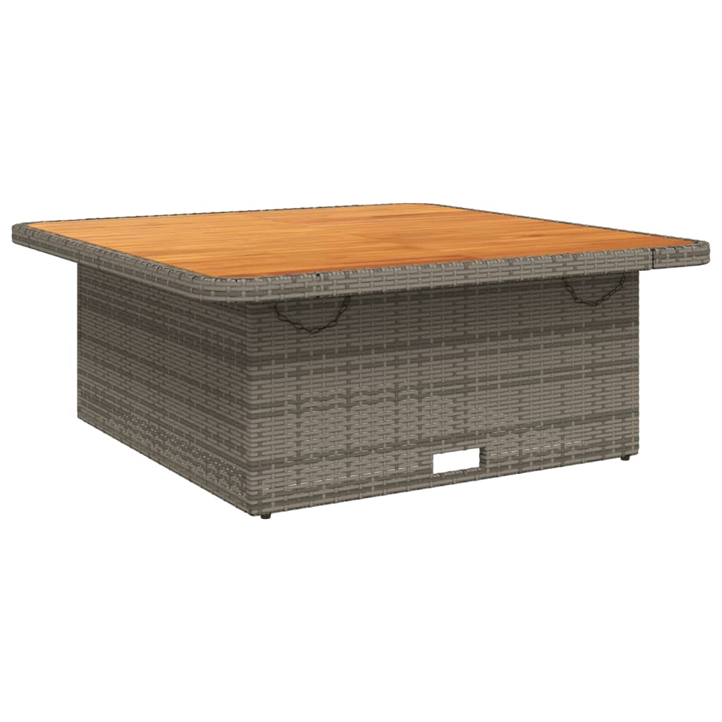 Tuintafel 80x80x71 cm poly rattan en acaciahout