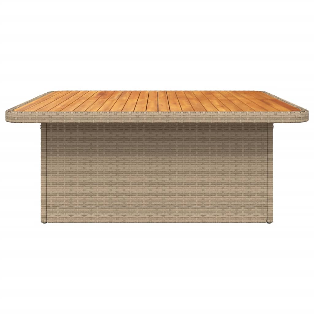 Table de jardin 80x80x71 cm poly rotin et bois d'acacia