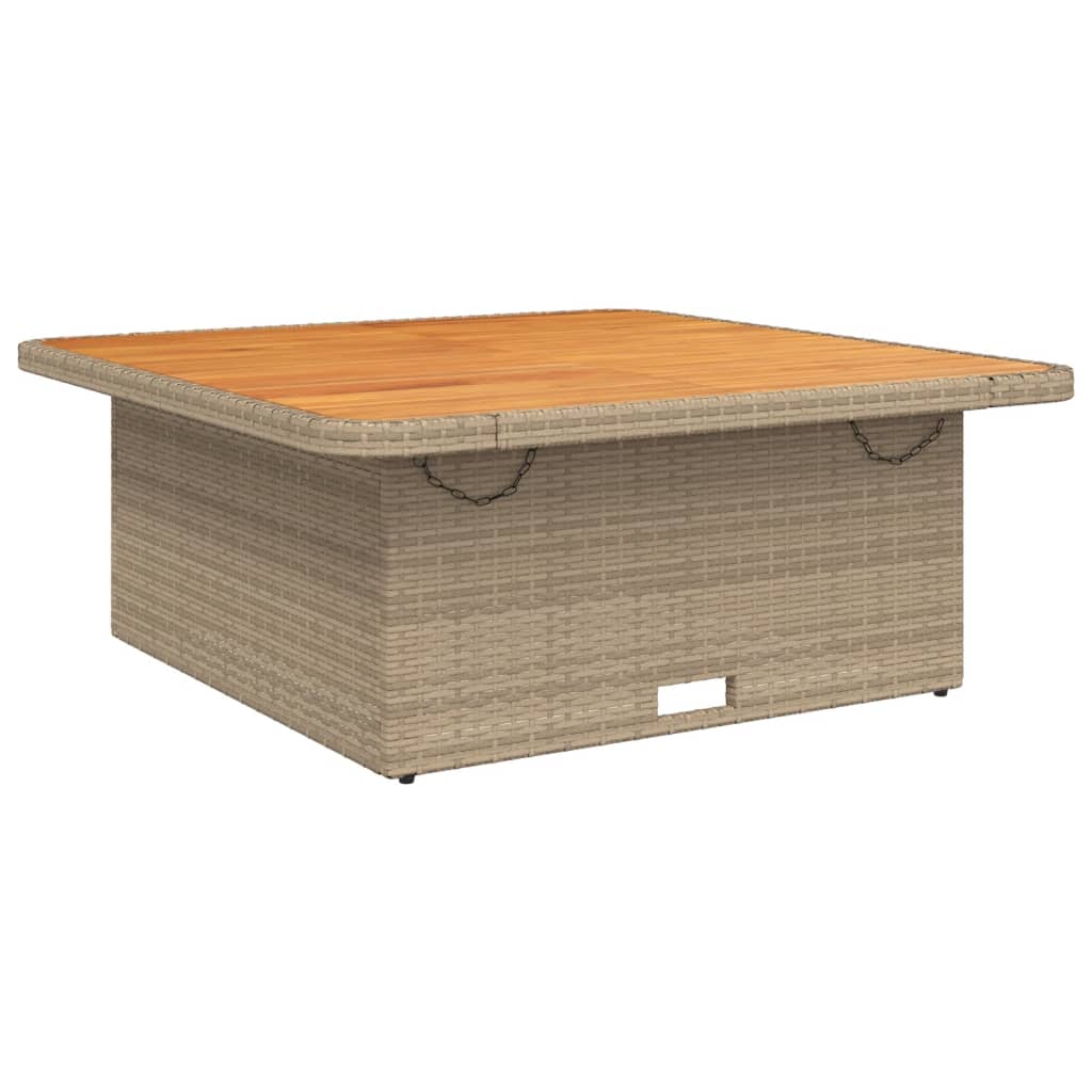 Tuintafel 80x80x71 cm poly rattan en acaciahout