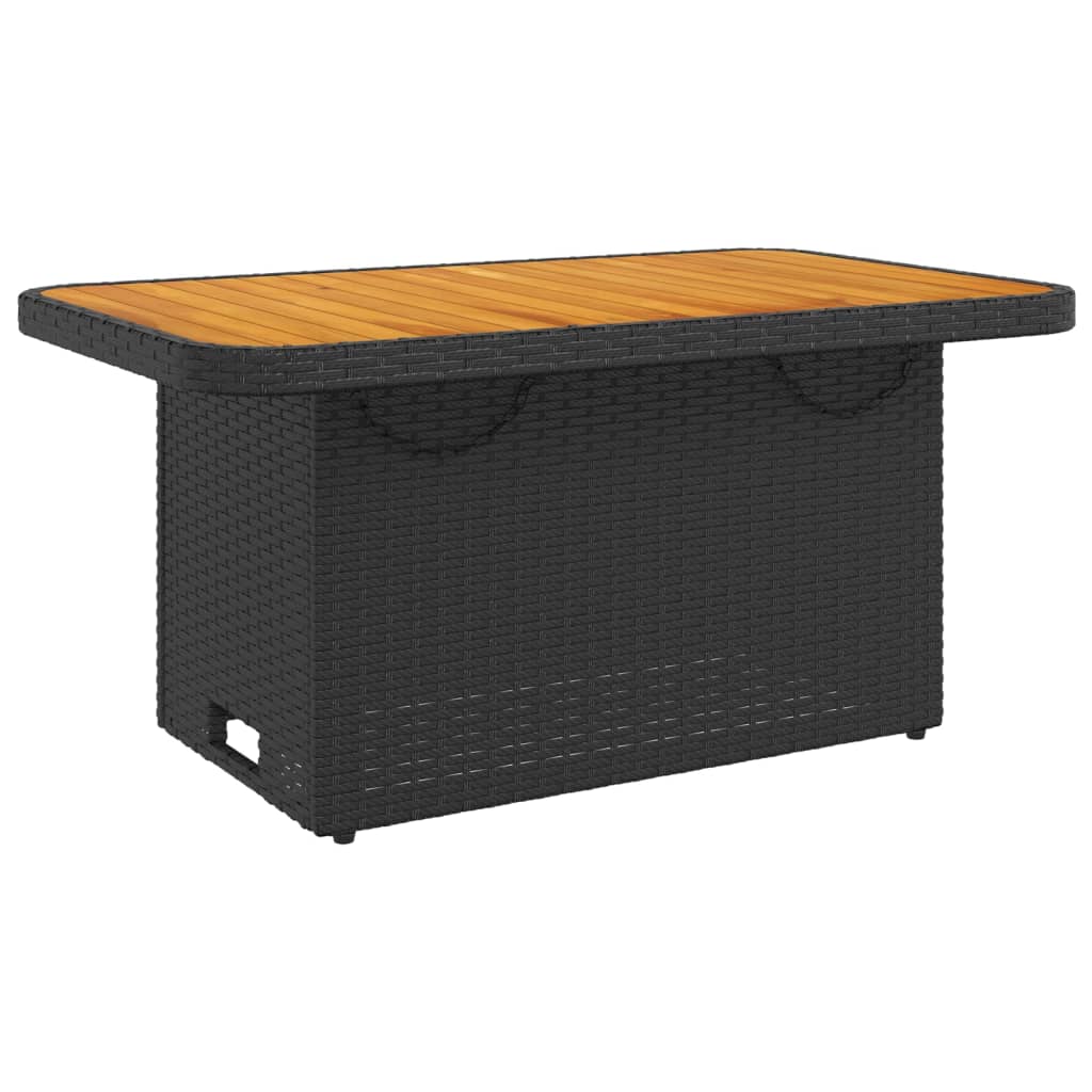 Tuintafel 80x80x71 cm poly rattan en acaciahout