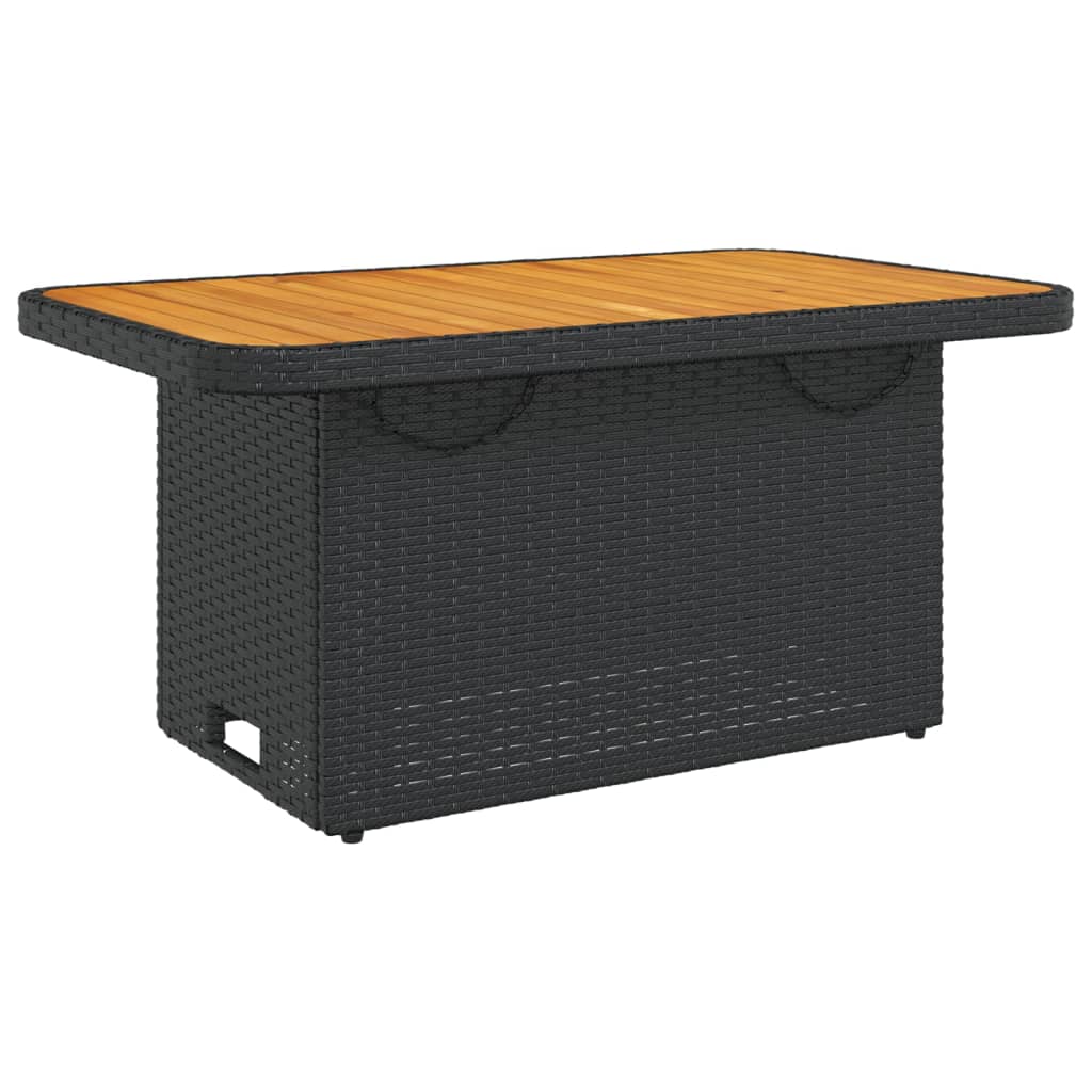 Tuintafel 80x80x71 cm poly rattan en acaciahout