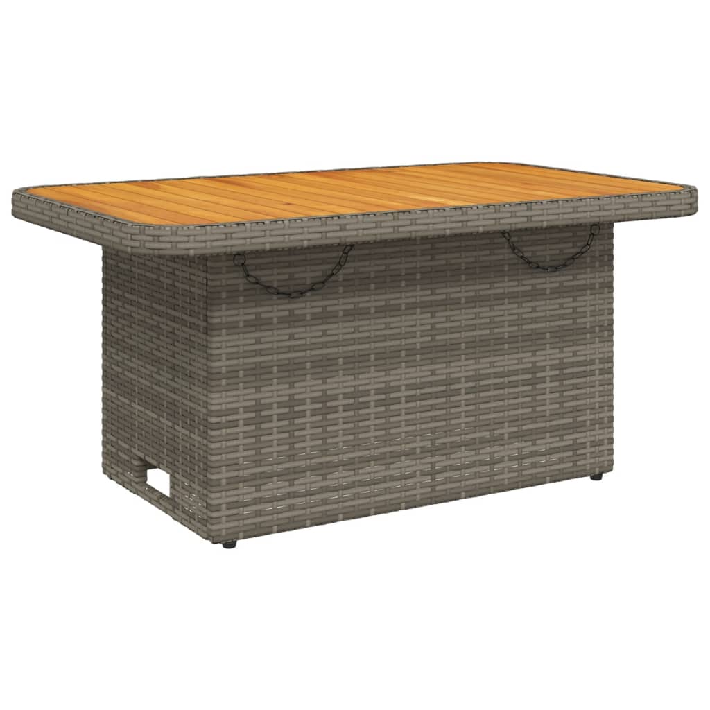 Tuintafel 80x80x71 cm poly rattan en acaciahout