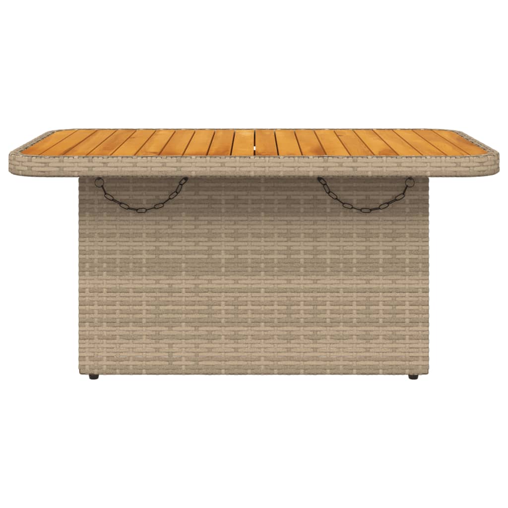 Table de jardin 80x80x71 cm poly rotin et bois d'acacia