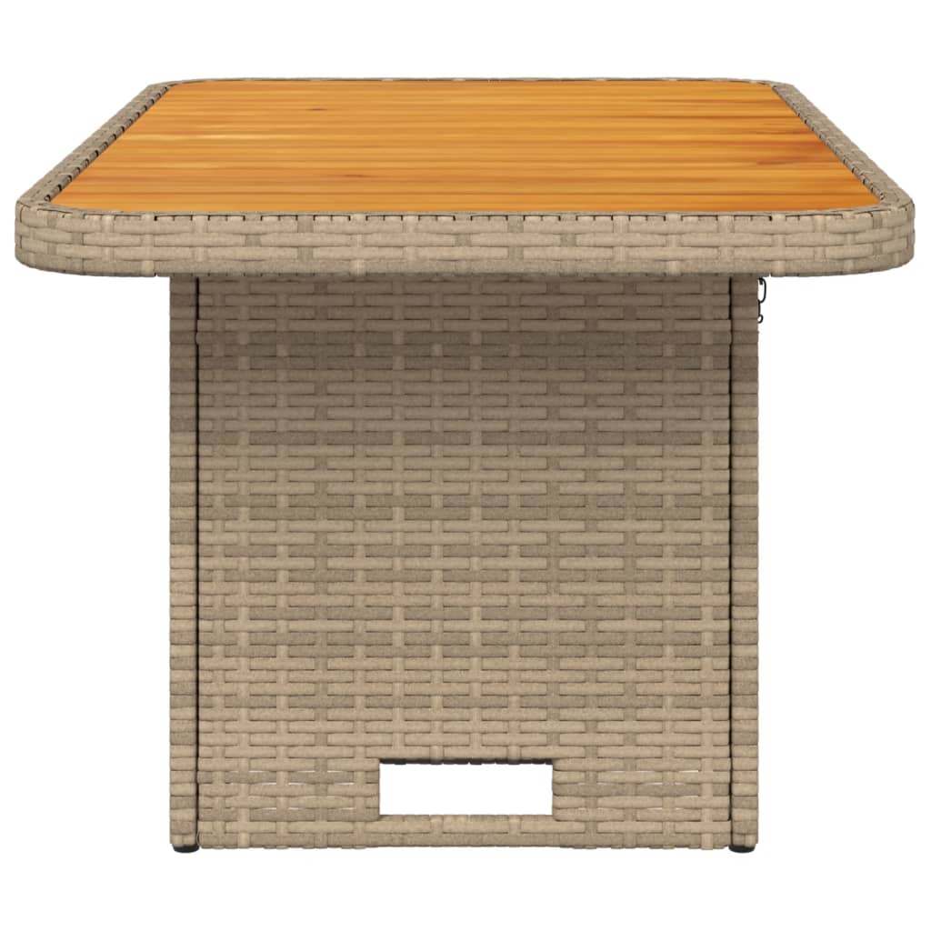 Tuintafel 80x80x71 cm poly rattan en acaciahout