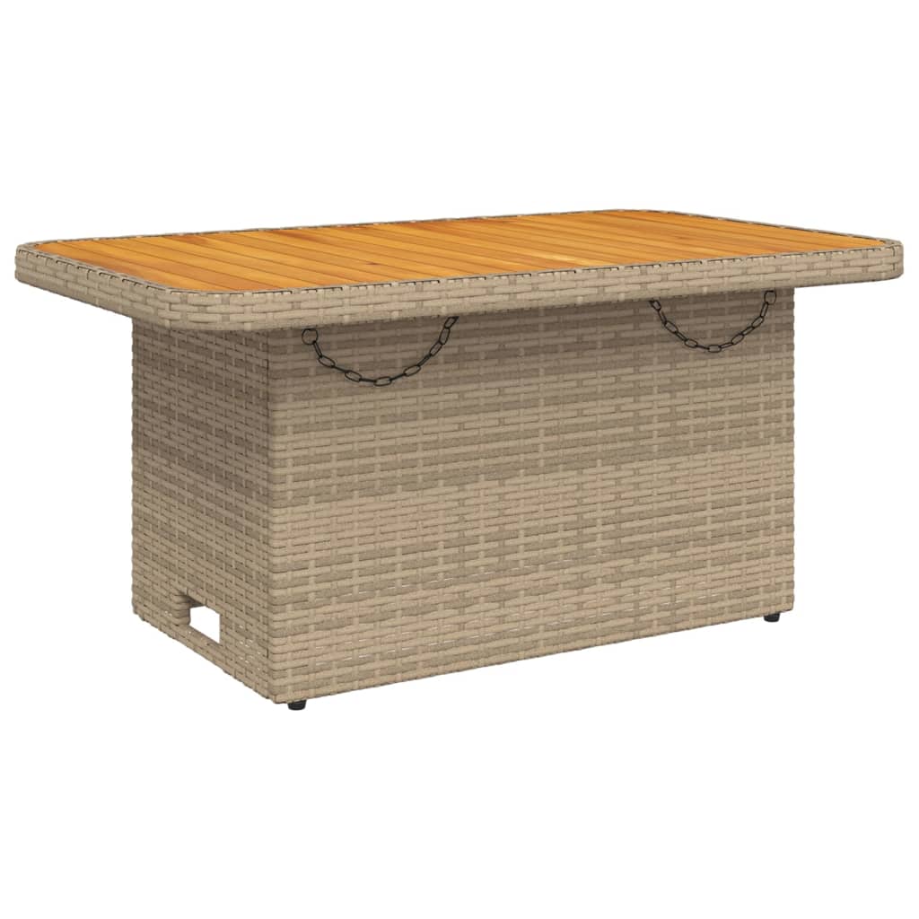 Tuintafel 80x80x71 cm poly rattan en acaciahout