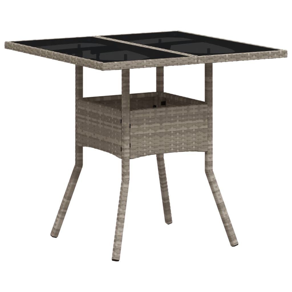 Tuintafel met acaciahouten blad 80x80x75 cm poly rattan