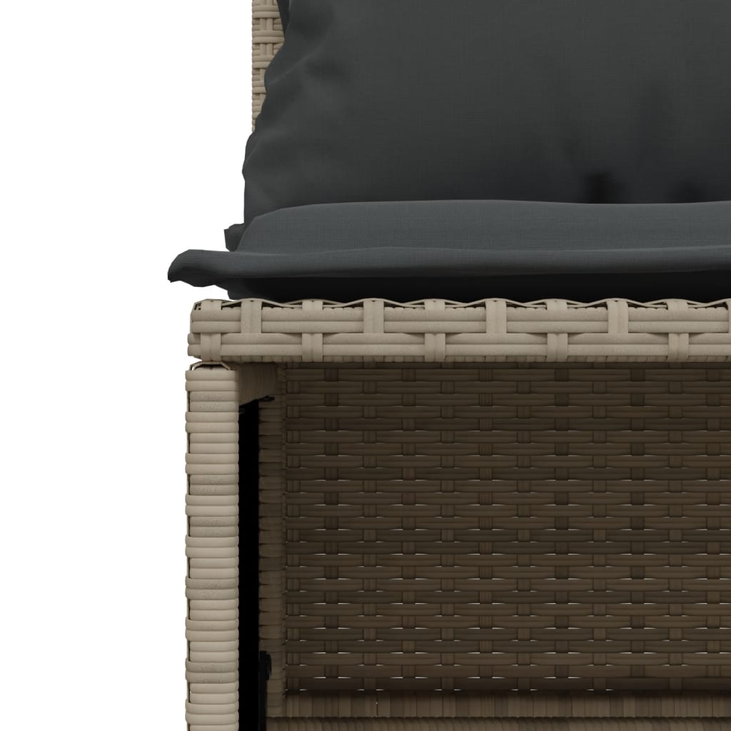 4-delige Loungeset met kussens poly rattan zwart