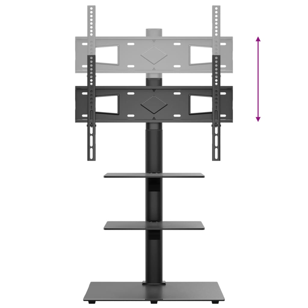 Tv-standaard hoekmodel 1-laags voor 32-65 inch zwart