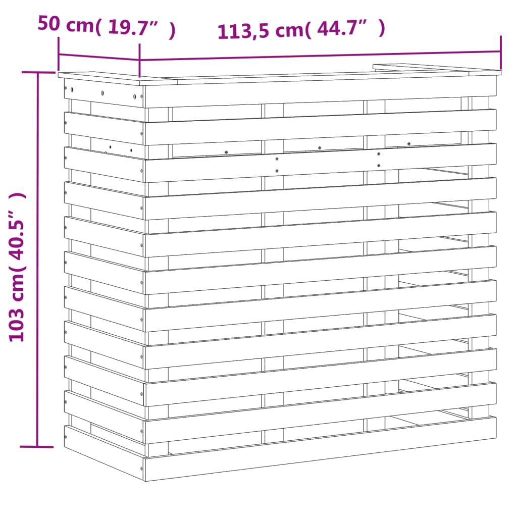 Tuinbartafel met dak 112,5x57x195,5 cm massief hout