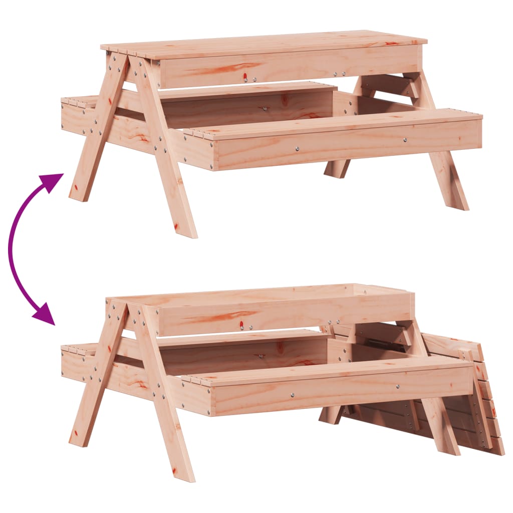 Picknicktafel met zandbak voor kinderen massief grenenhout