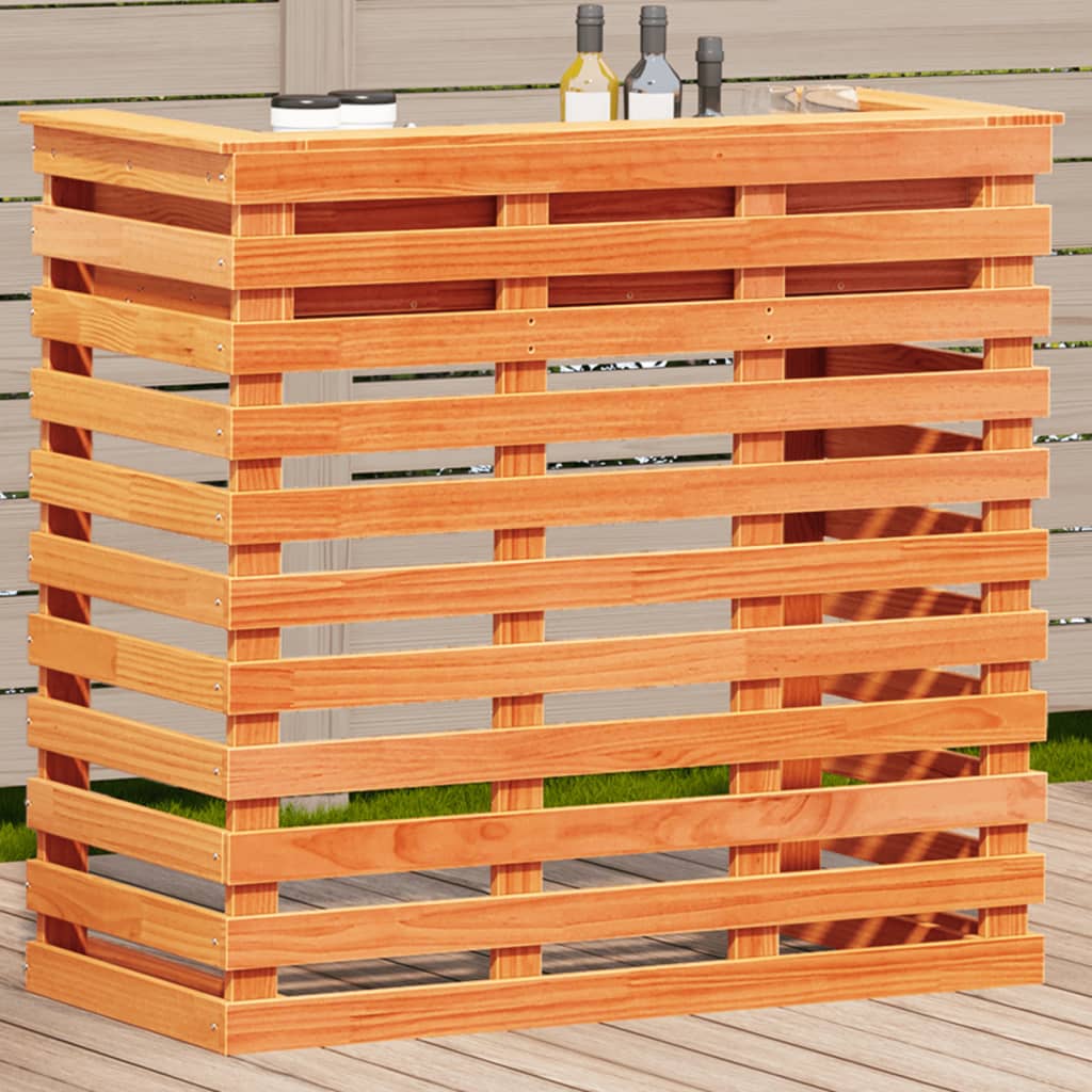 Tuinbartafel met dak 112,5x57x195,5 cm massief hout