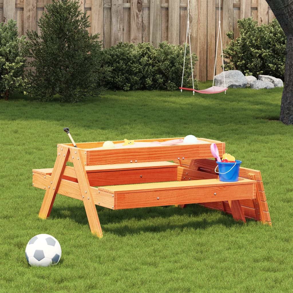 Picknicktafel met zandbak voor kinderen massief grenenhout