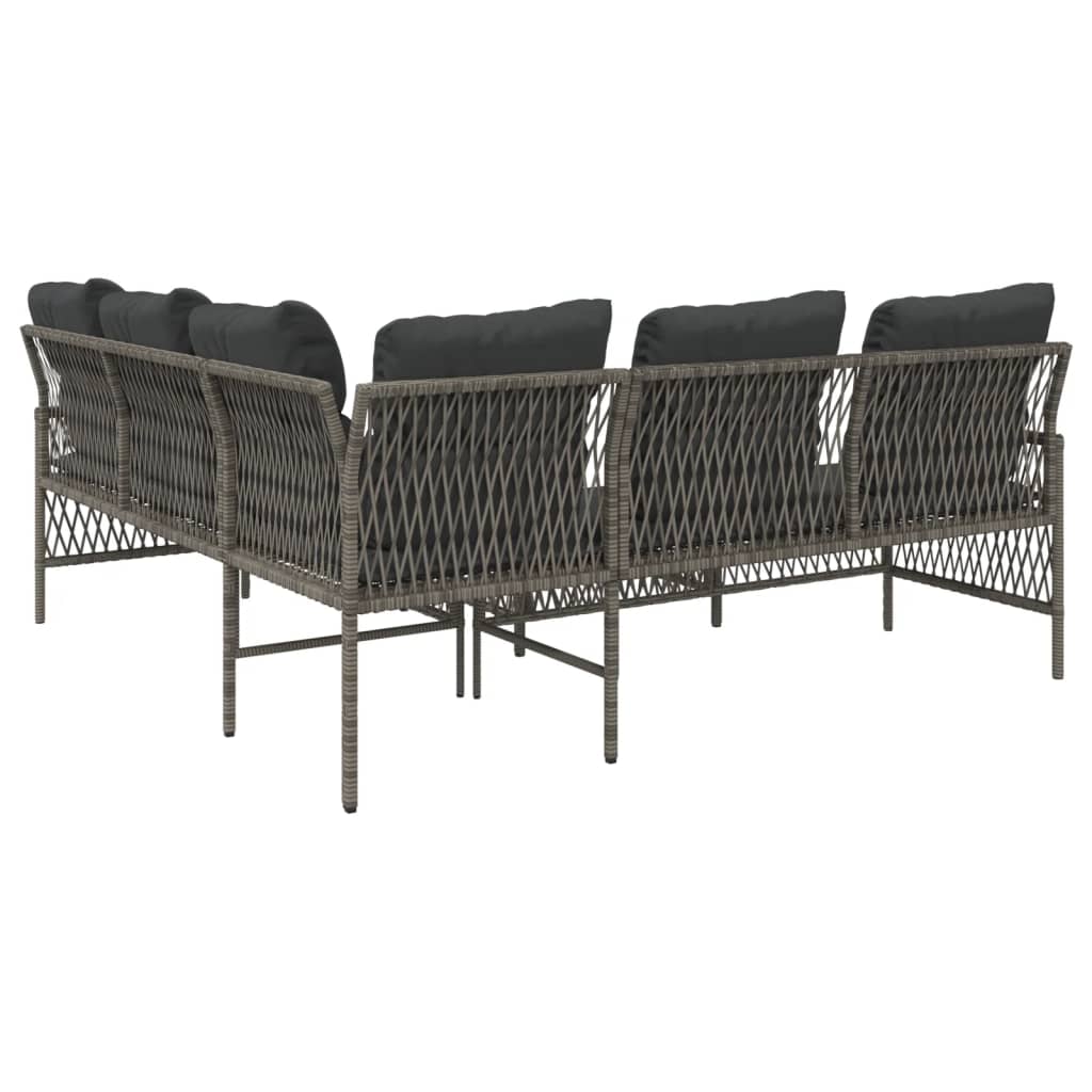 2-delige Loungeset met kussens poly rattan beige