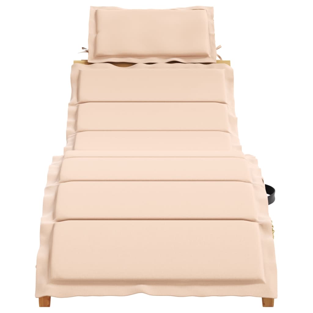 Bain de soleil avec coussin en bois d'acacia massif