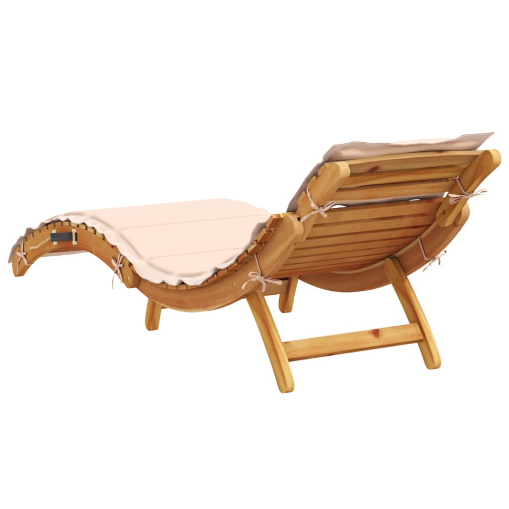 Bain de soleil avec coussin en bois d'acacia massif