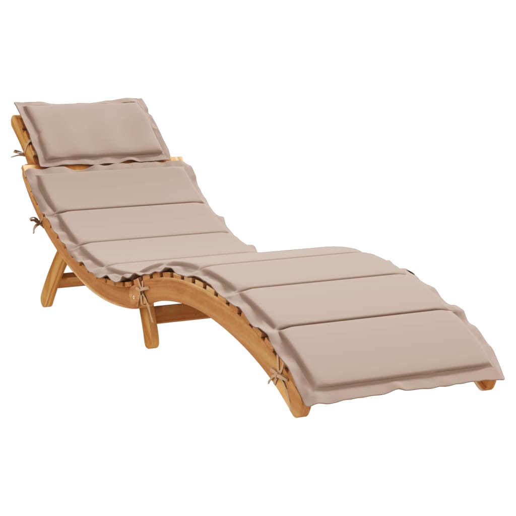 Bain de soleil avec coussin en bois d'acacia massif