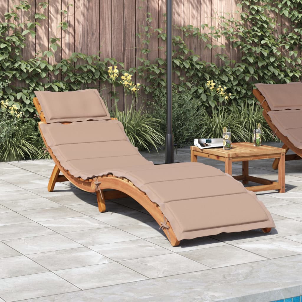 Bain de soleil avec coussin en bois d'acacia massif