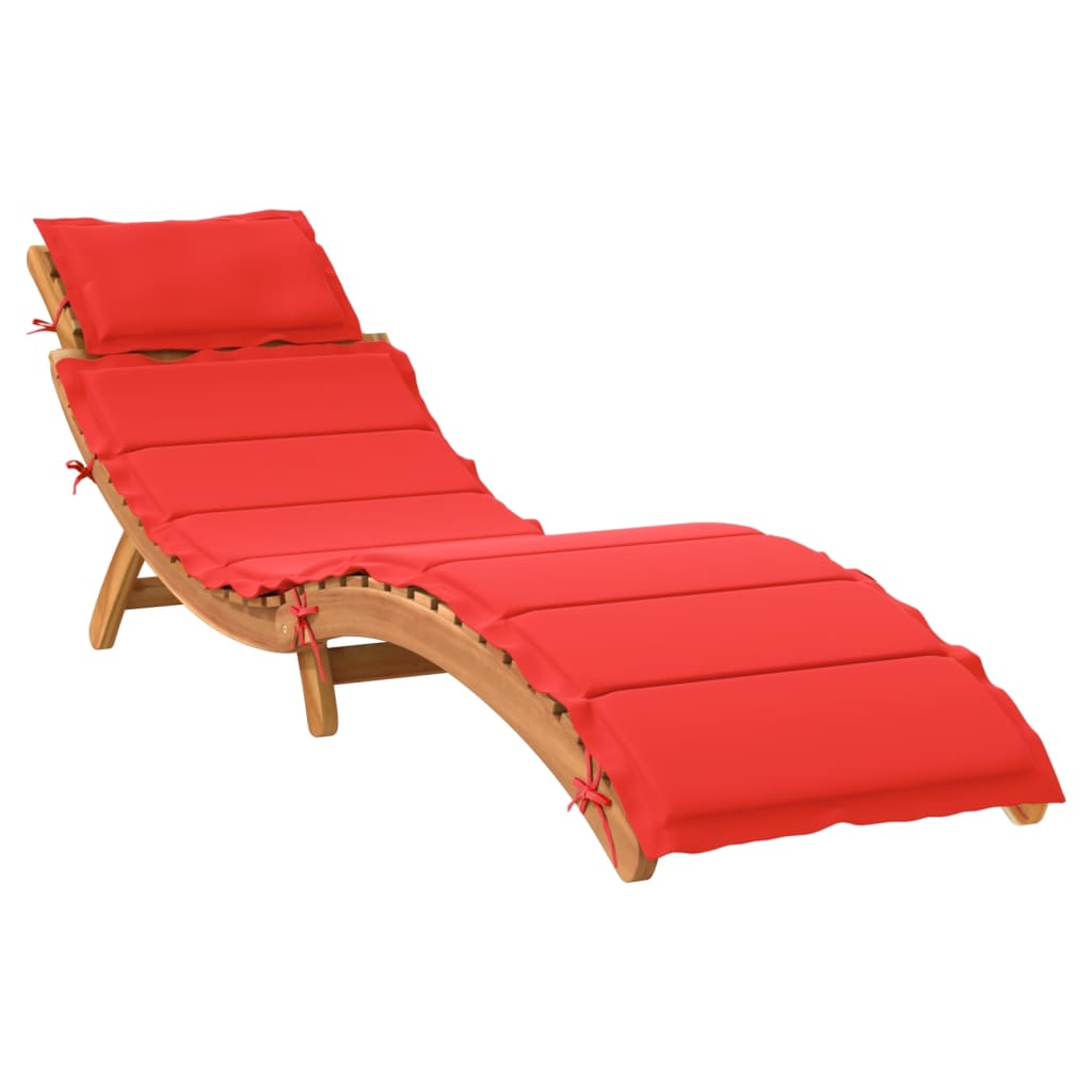 Bain de soleil avec coussin en bois d'acacia massif