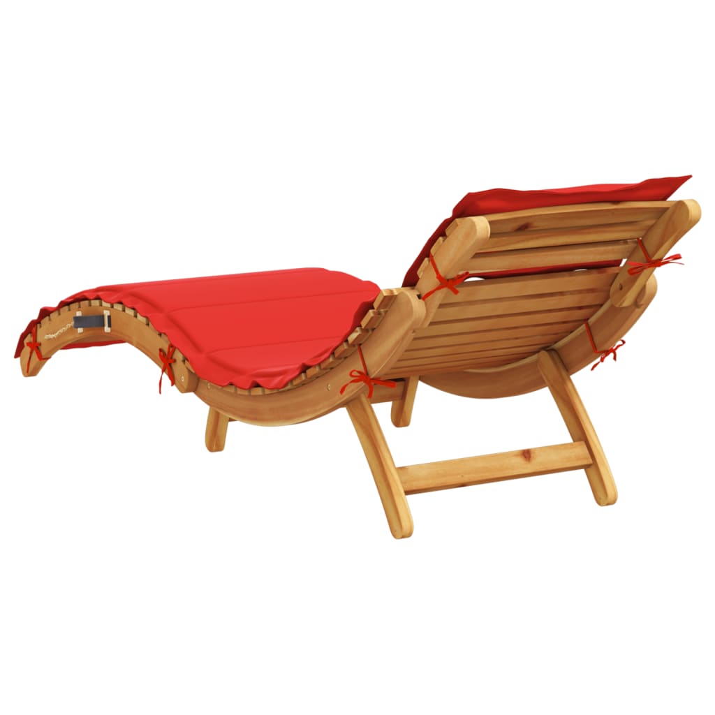 Bain de soleil avec coussin en bois d'acacia massif