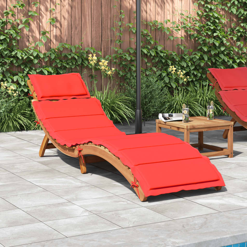 Bain de soleil avec coussin en bois d'acacia massif