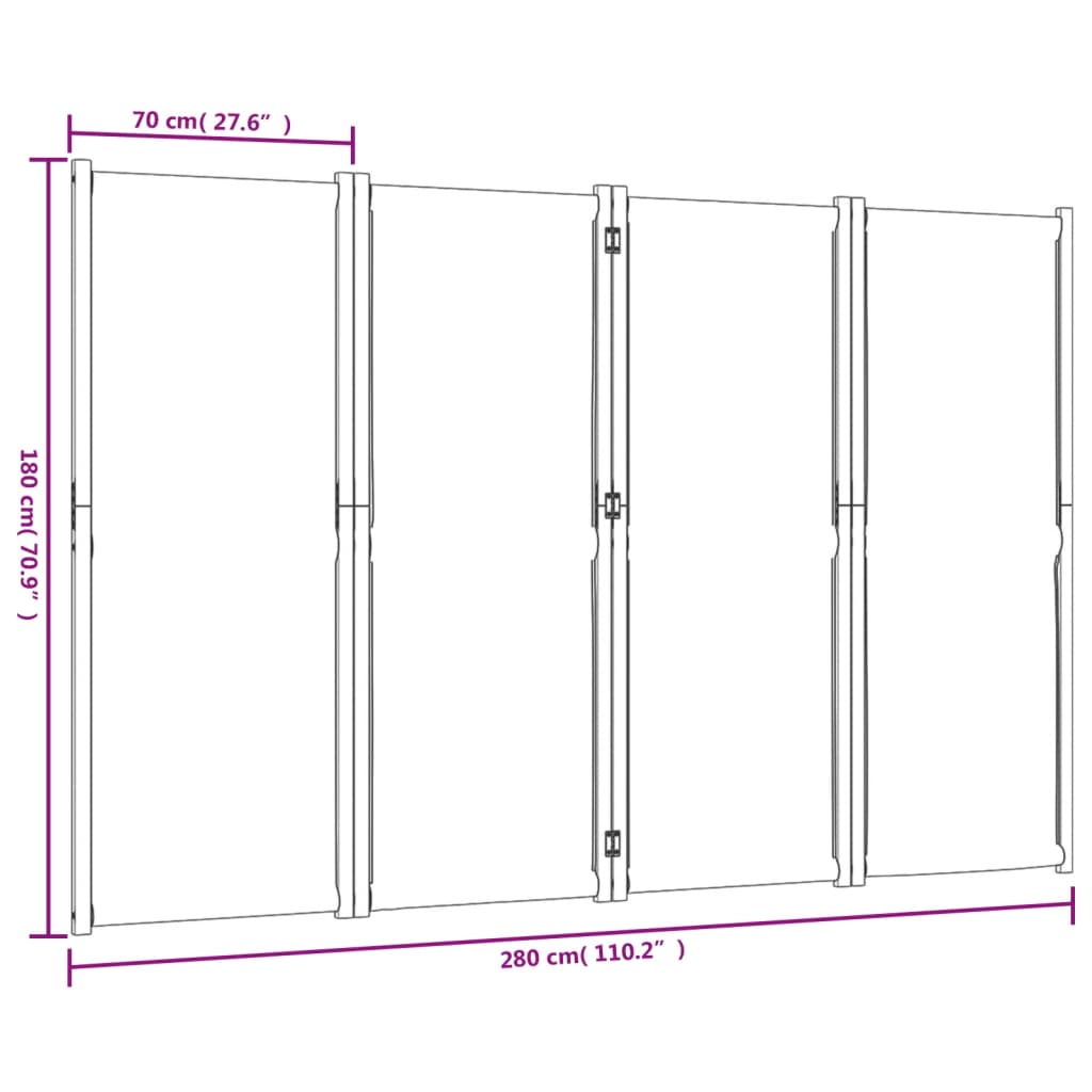 Kamerscherm met 3 panelen 210x180 cm