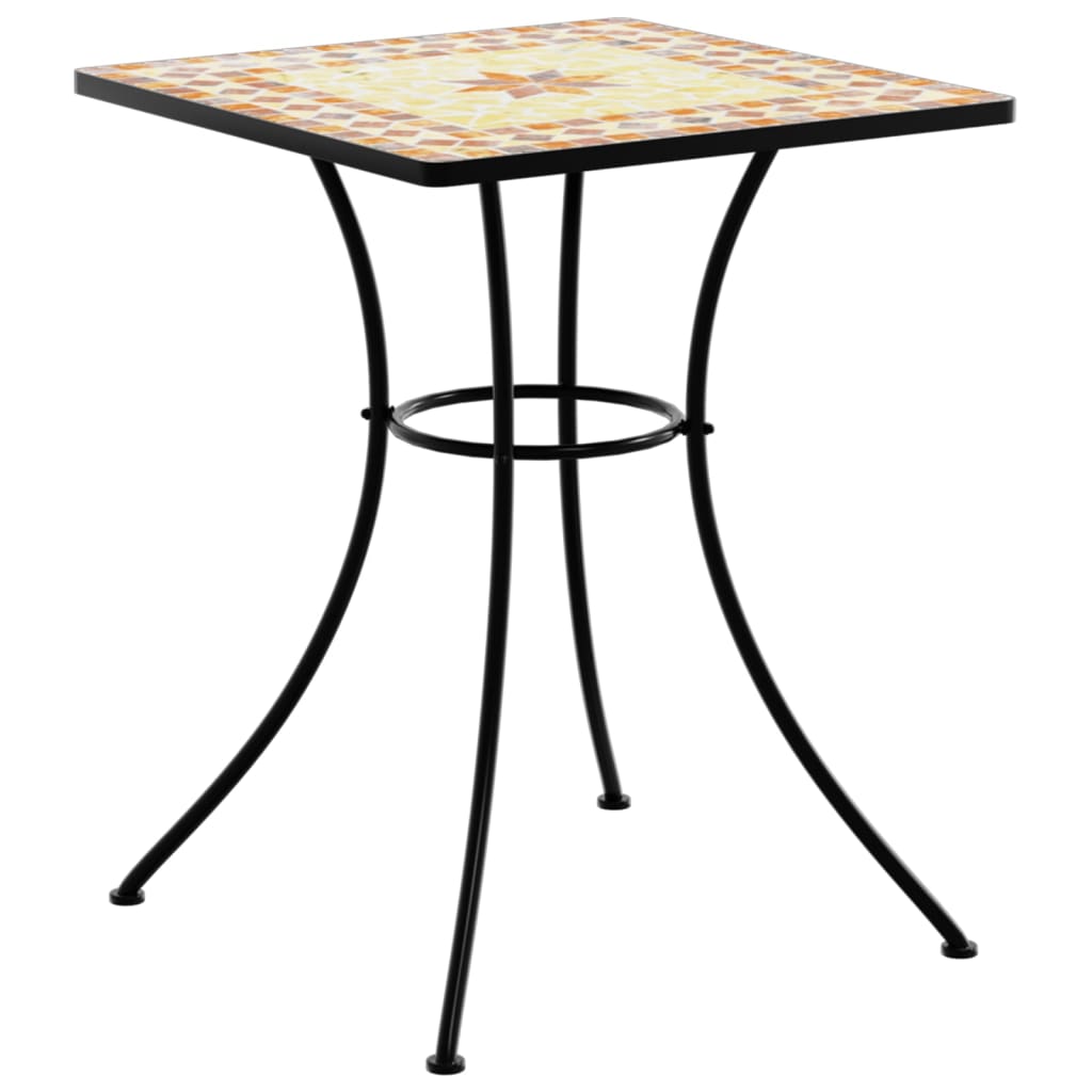 Table bistro mosaïque 60 cm céramique couleur terre cuite