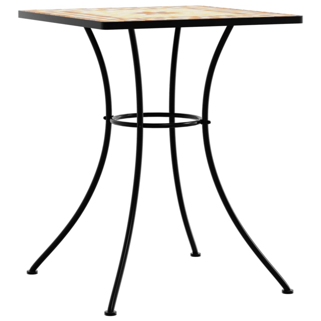 Table bistro mosaïque 60 cm céramique couleur terre cuite