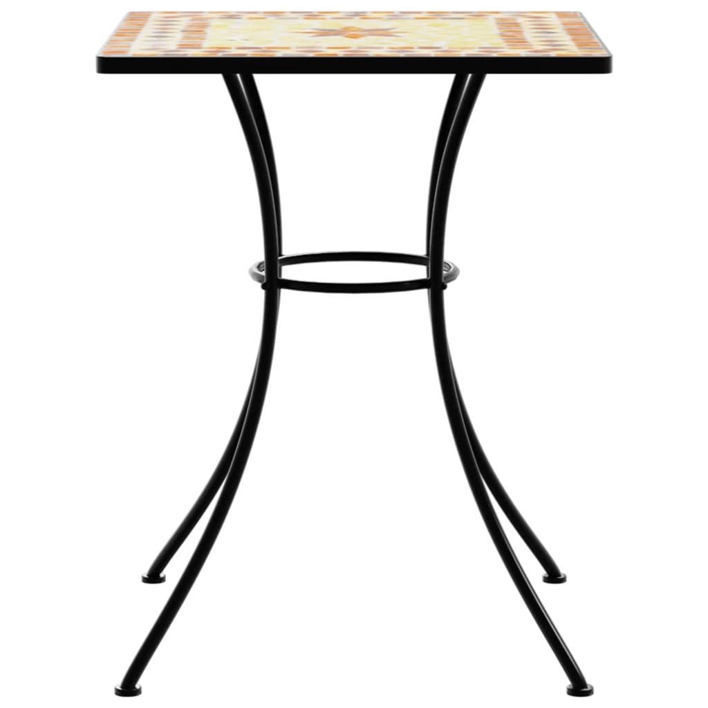 Table bistro mosaïque 60 cm céramique couleur terre cuite