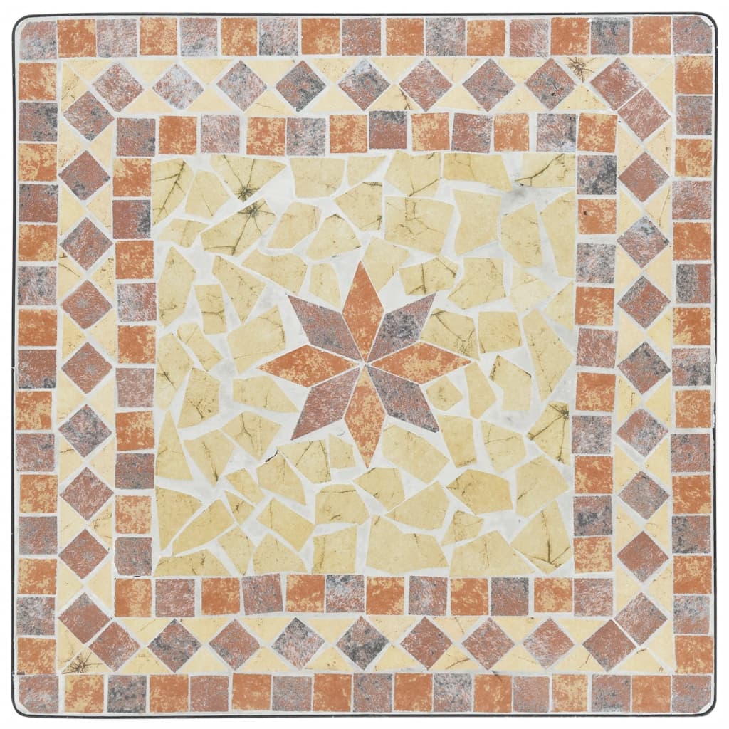 Table bistro mosaïque 60 cm céramique couleur terre cuite