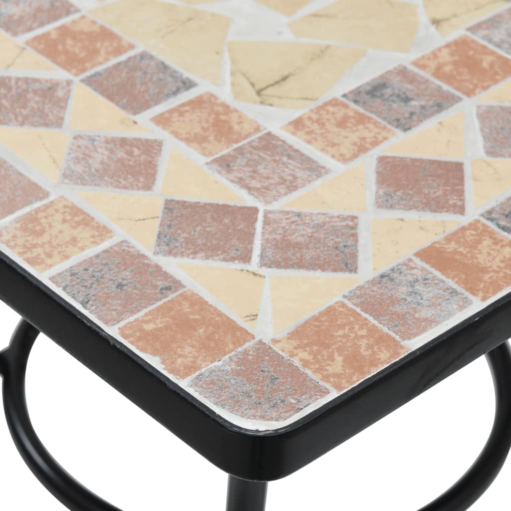 Table bistro mosaïque 60 cm céramique couleur terre cuite