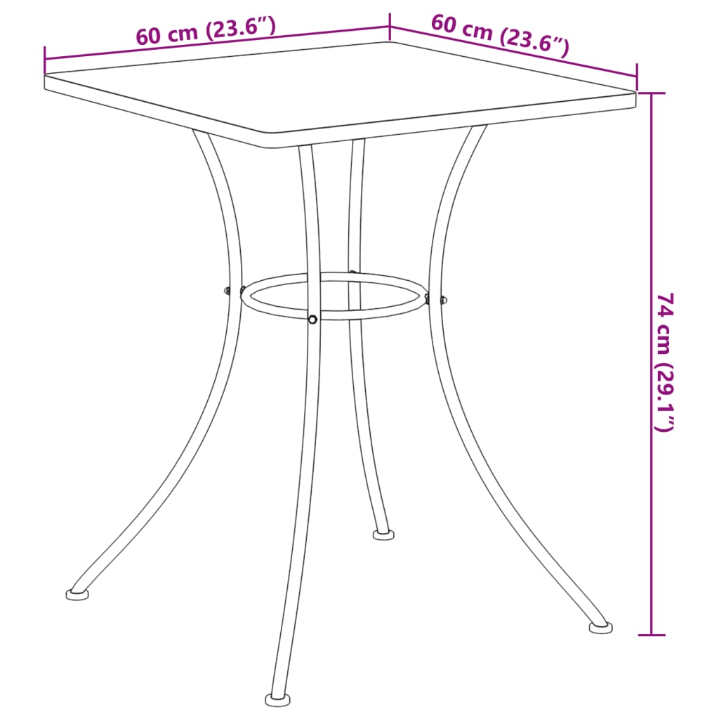 Table bistro mosaïque 60 cm céramique couleur terre cuite