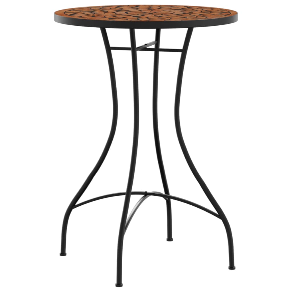 Table bistro mosaïque 60 cm céramique couleur terre cuite