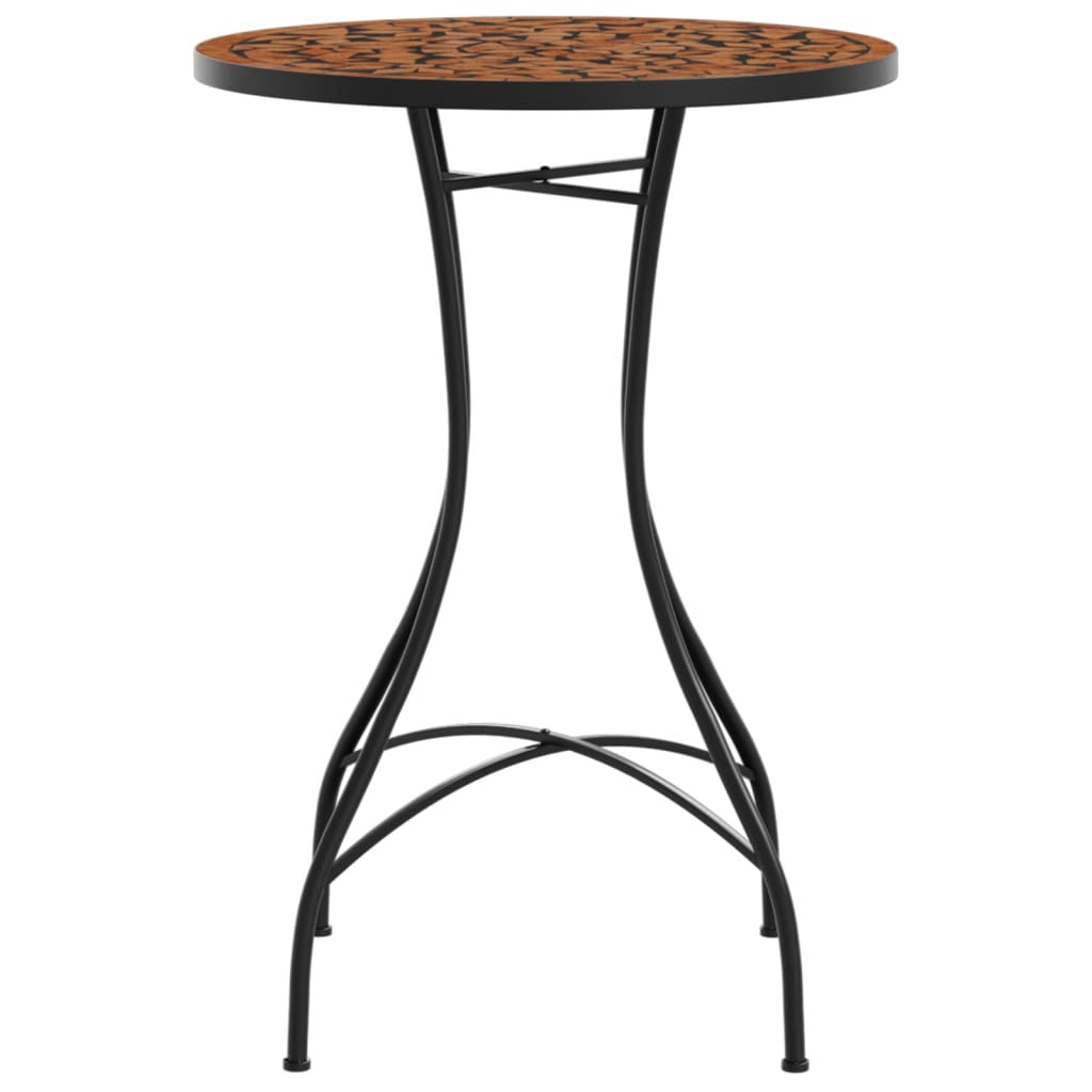 Table bistro mosaïque 60 cm céramique couleur terre cuite