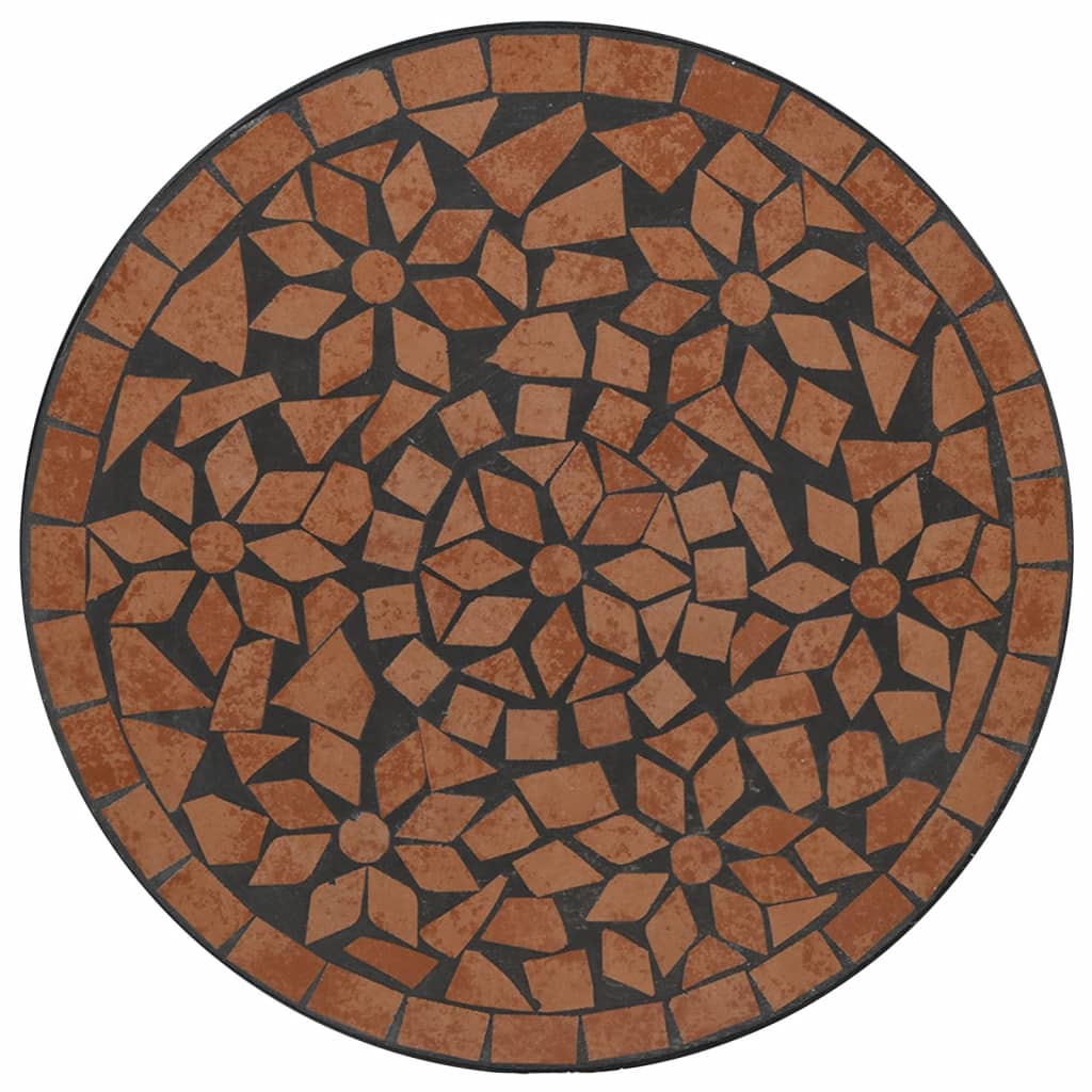 Table bistro mosaïque 60 cm céramique couleur terre cuite