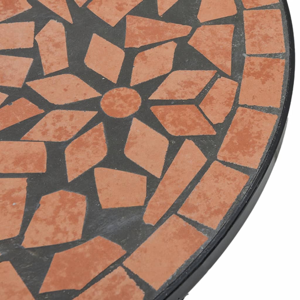 Table bistro mosaïque 60 cm céramique couleur terre cuite