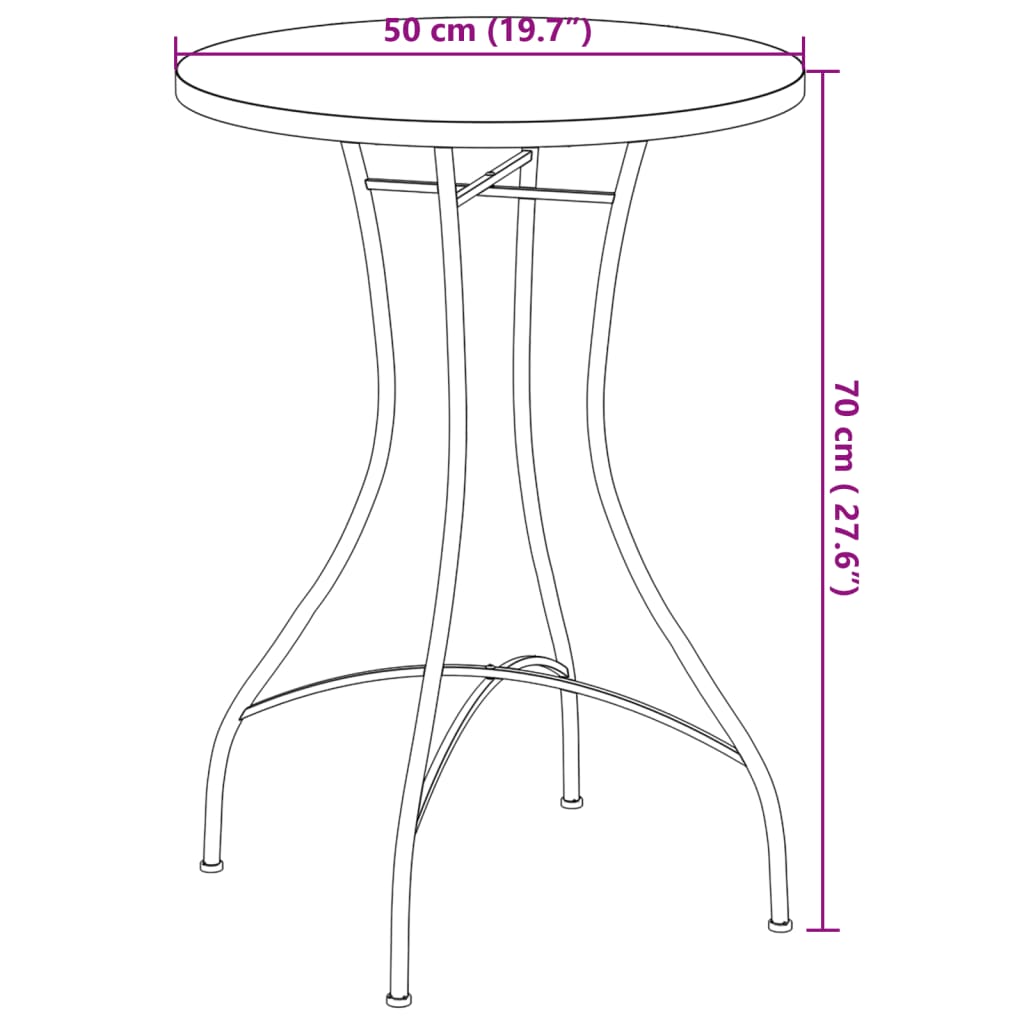 Table bistro mosaïque 60 cm céramique couleur terre cuite