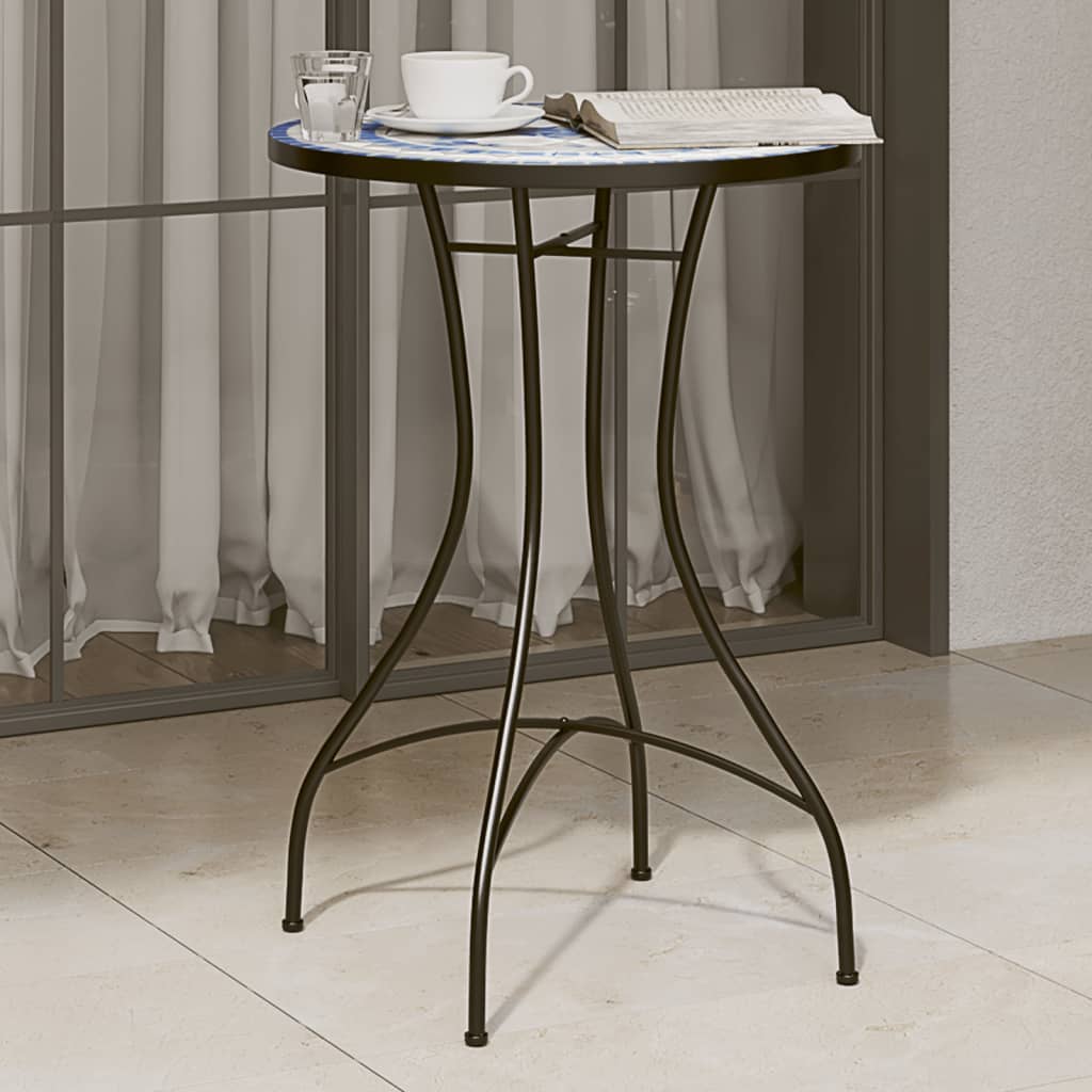 Table bistro mosaïque 60 cm céramique couleur terre cuite