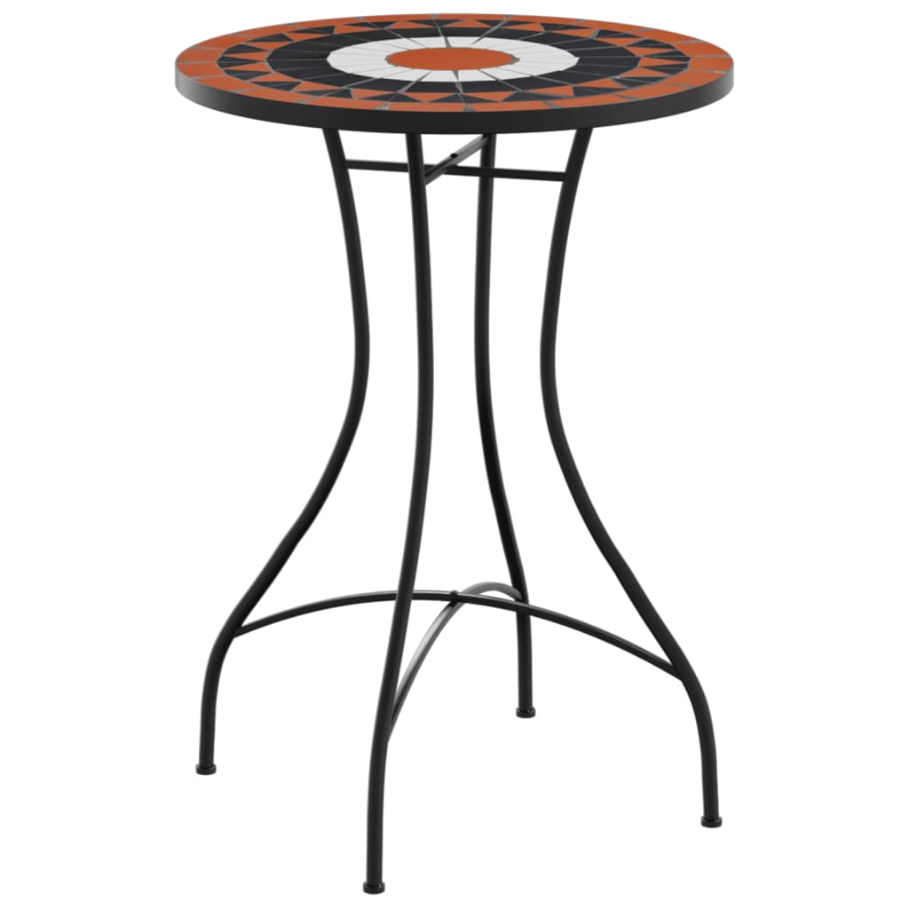 Table bistro mosaïque 60 cm céramique couleur terre cuite