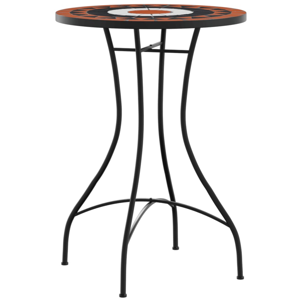 Table bistro mosaïque 60 cm céramique couleur terre cuite