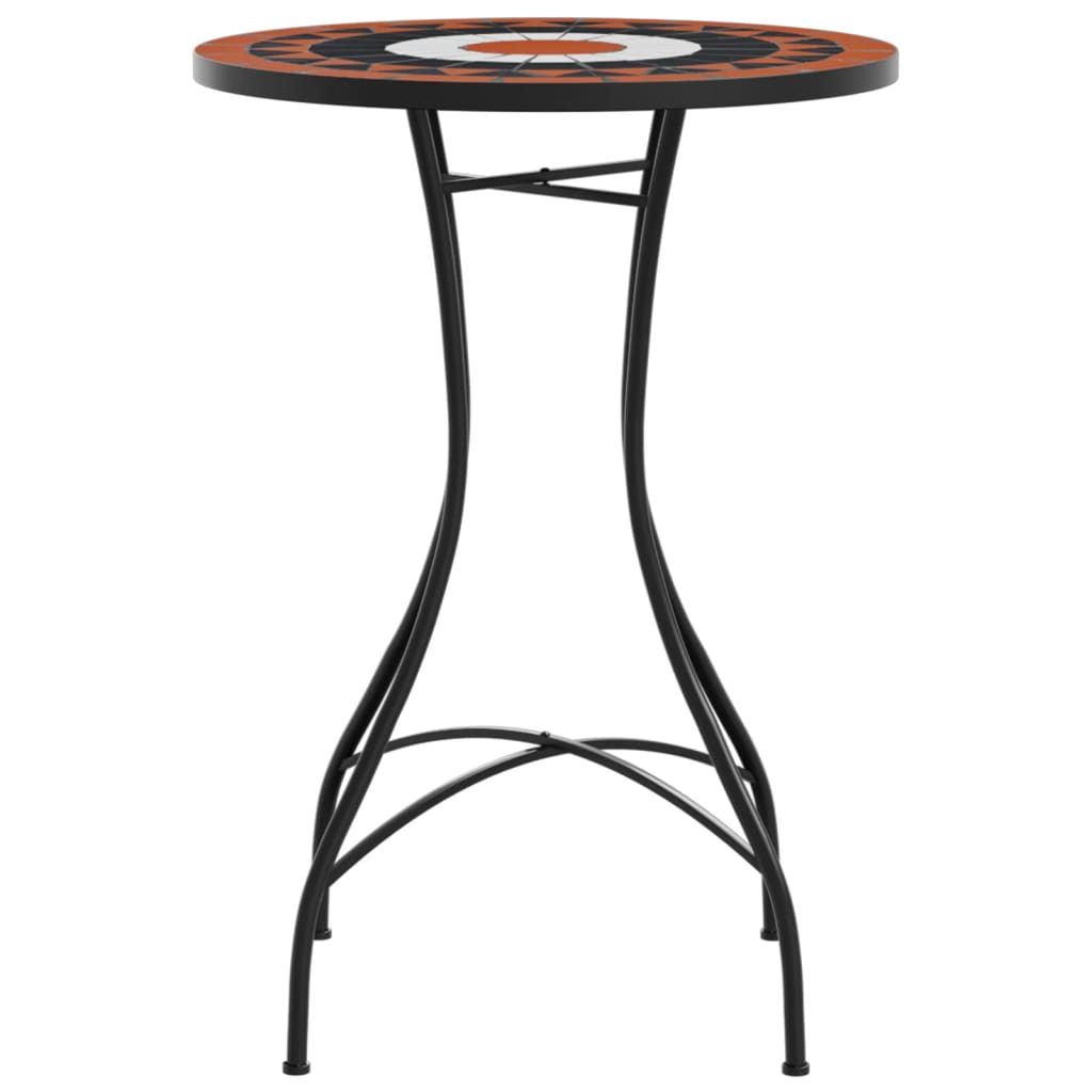 Table bistro mosaïque 60 cm céramique couleur terre cuite