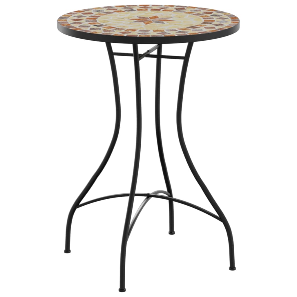 Table bistro mosaïque 60 cm céramique couleur terre cuite