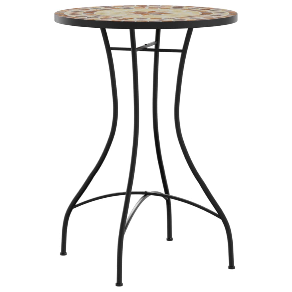 Table bistro mosaïque 60 cm céramique couleur terre cuite