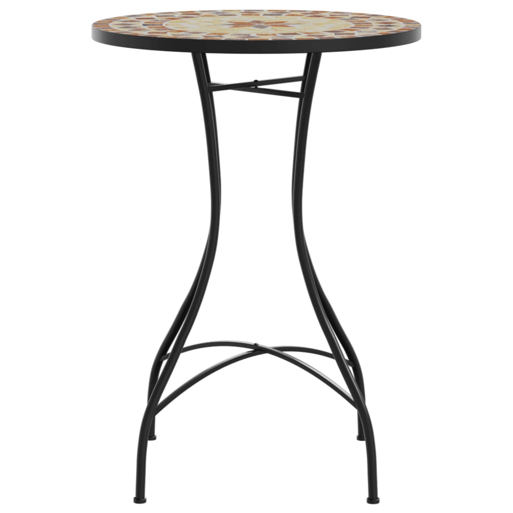 Table bistro mosaïque 60 cm céramique couleur terre cuite