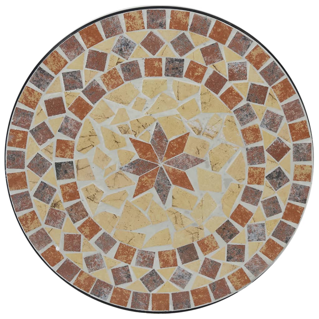 Table bistro mosaïque 60 cm céramique couleur terre cuite