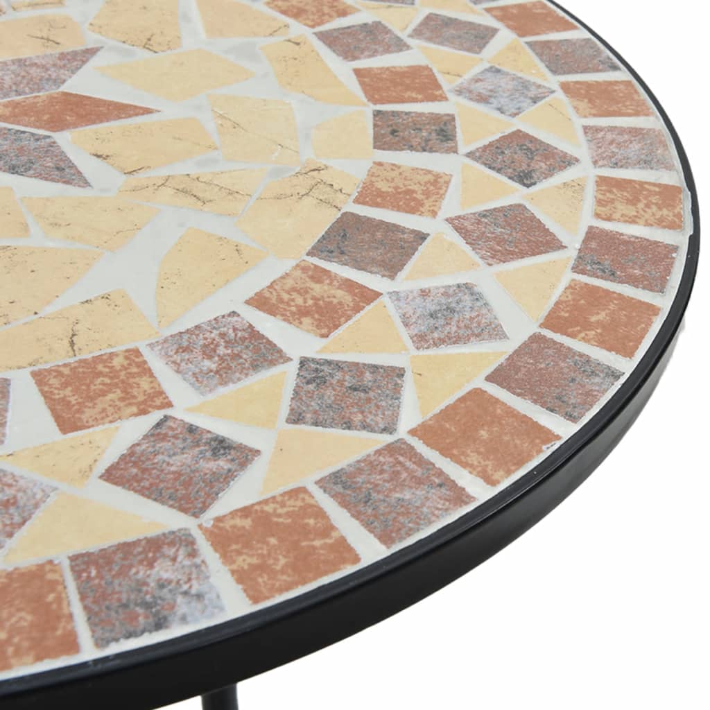 Table bistro mosaïque 60 cm céramique couleur terre cuite