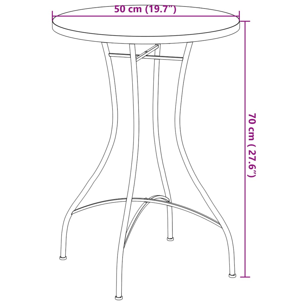 Table bistro mosaïque 60 cm céramique couleur terre cuite