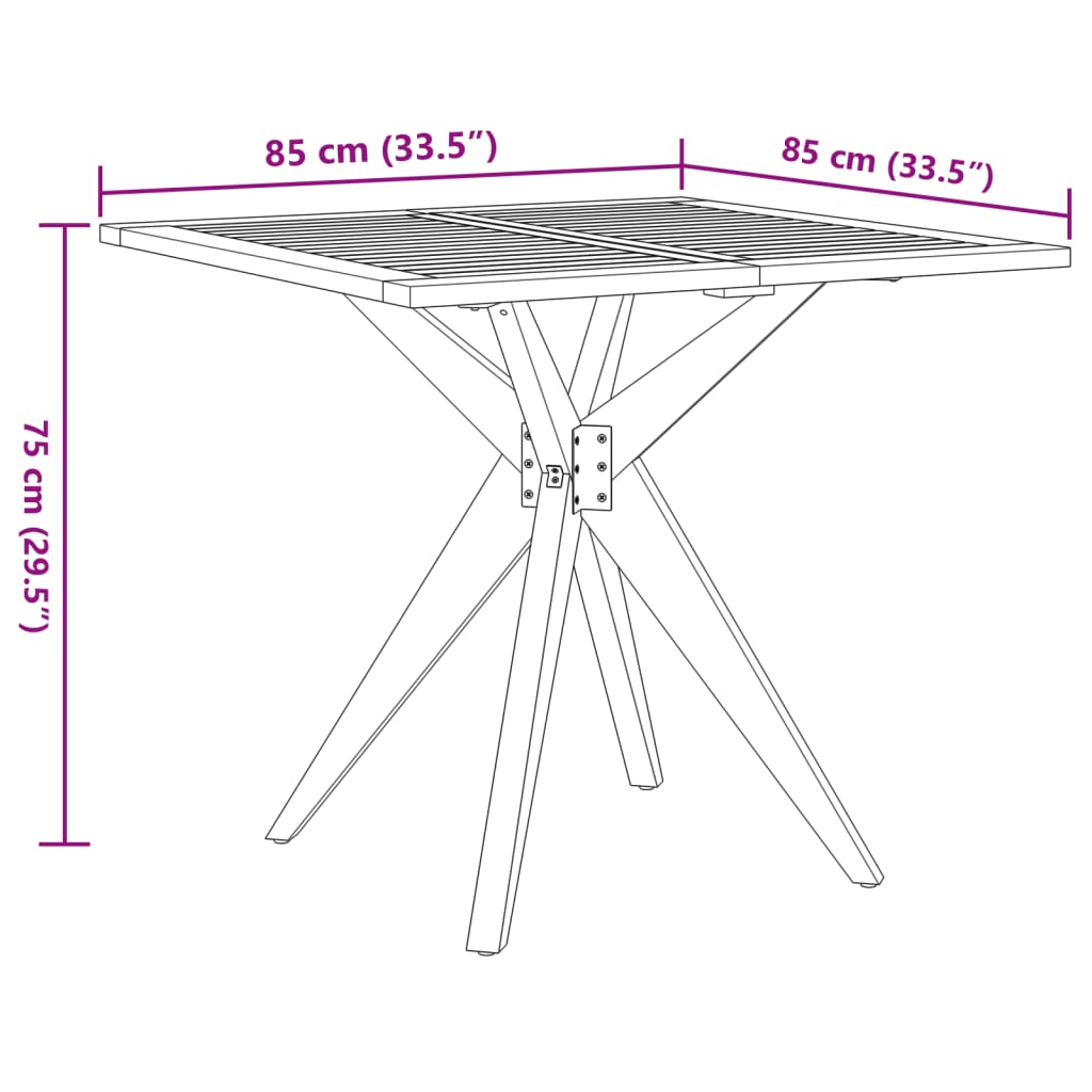 Tuintafel rond Ø85x75 cm massief acaciahout