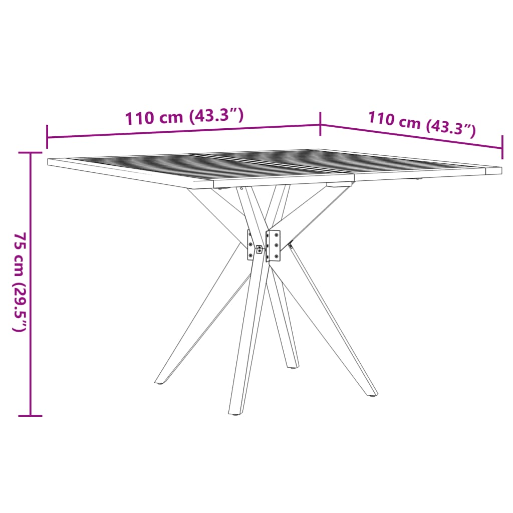 Tuintafel rond Ø85x75 cm massief acaciahout