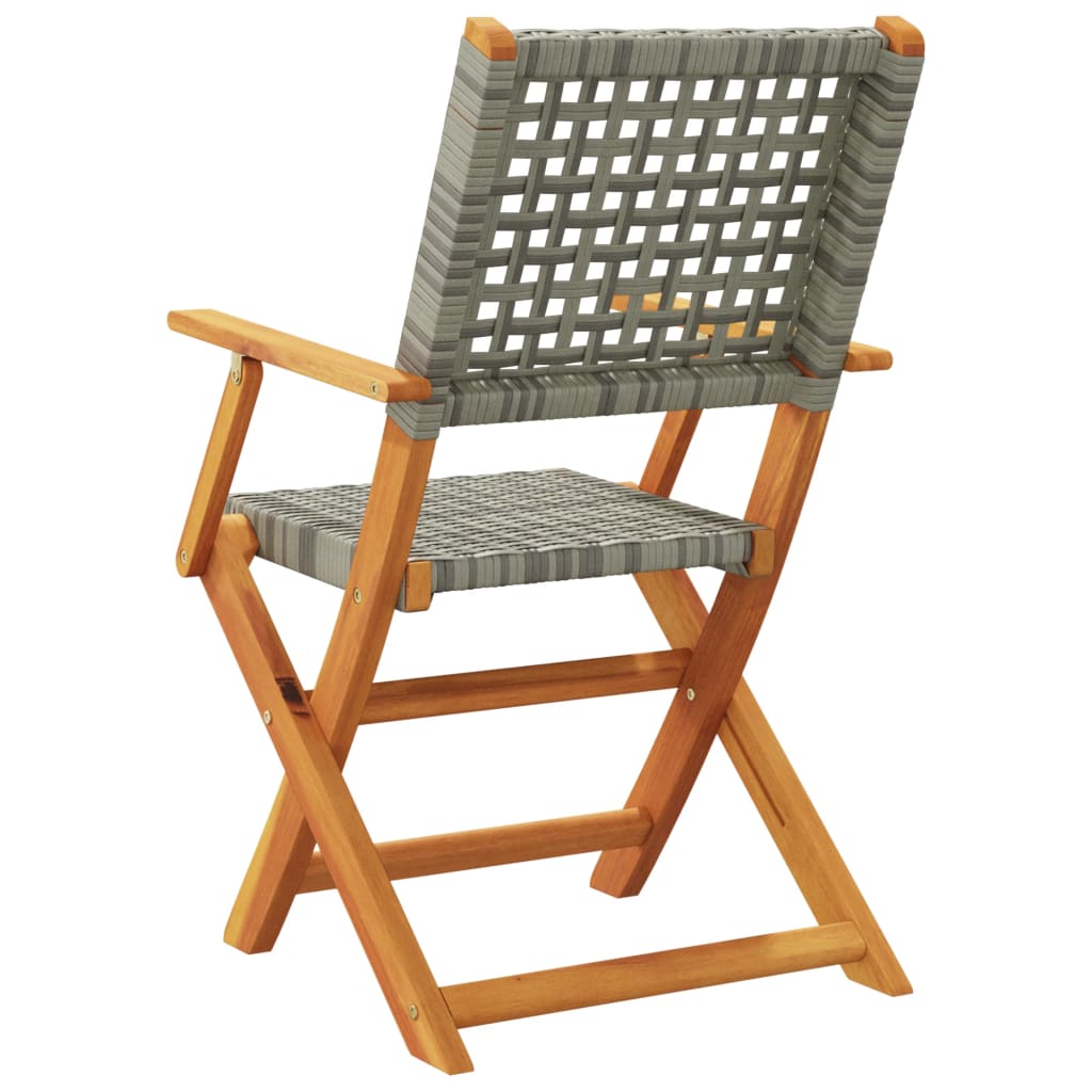 Tuinstoelen 2 st massief acaciahout en poly rattan